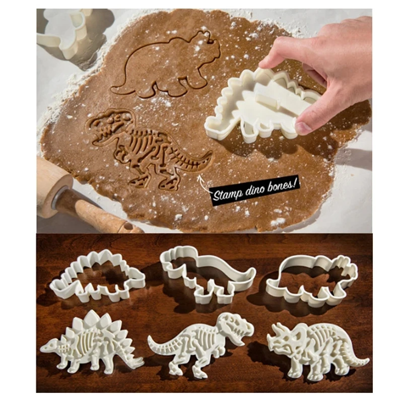 Desene animate 3D Dinozaur Tăietori Cookie Set DIY Instrument de Copt Dinozaur Cookie Timbru Embosser Accesorii de Bucatarie produse de Patiserie Cookies Matrite