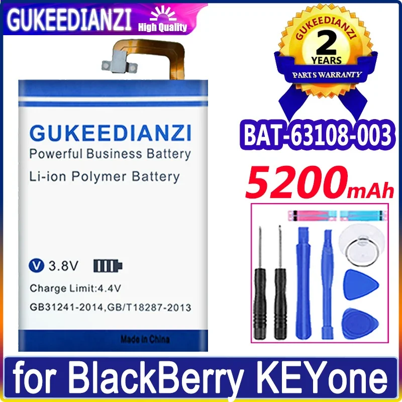 GUKEEDIANZI Noi 5200mAh BAT-63108-003 Baterie Pentru BlackBerry Keyone TLP034E1 Pentru Alcatel DK70 DTEK70 Baterie Baterii + Instrumente