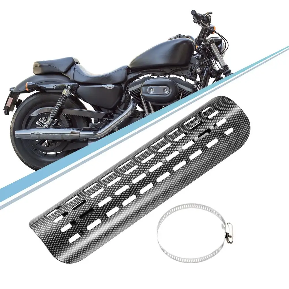 Motocicleta Țeavă de Eșapament Scut Termic din Fibra de Carbon Model Anti-opărire Capac Reglabil Clip 20-70mm