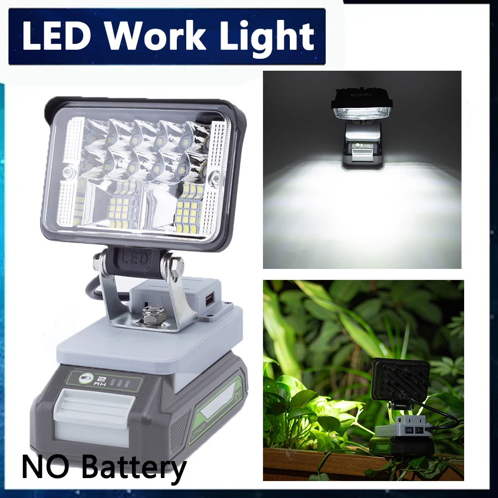 Portabile, fără Fir, LED Lumina de Lucru Pentru Greenworks 24V Baterie de Litiu de Iluminat de Exterior Wireless w/USB Compatibil